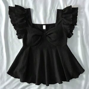 Altar'd State Black Flare Sleeve Blouse